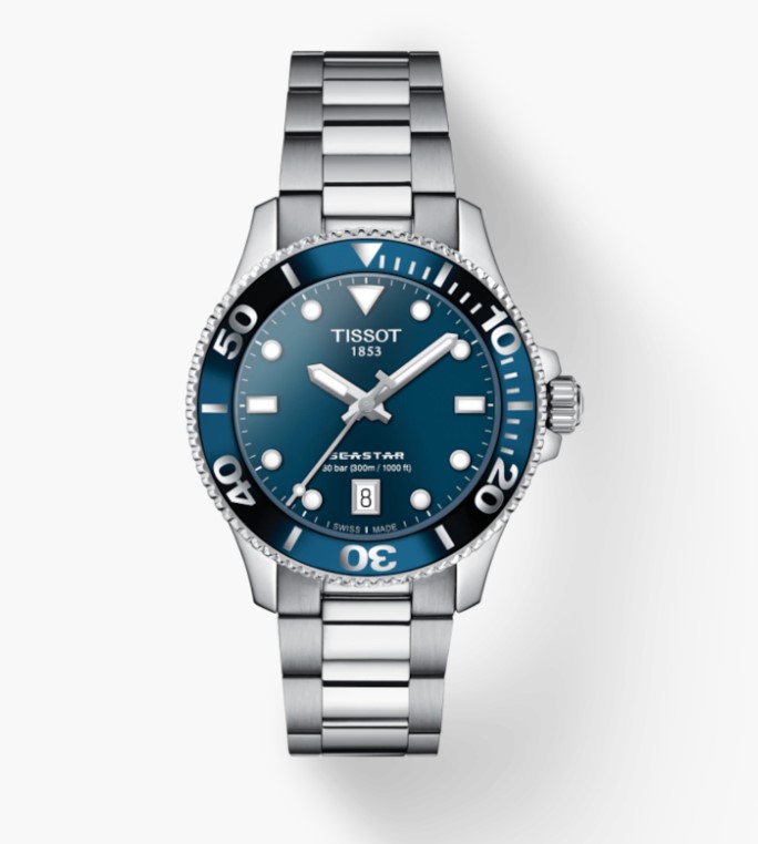 36mm Blue Dial Seastar Watch With A Stainless Steel Bracelet (copy)
