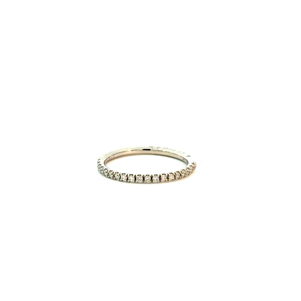 14Kt White Gold 1/2 Eternity Band With Round Diamonds Weighing 0.16cttw