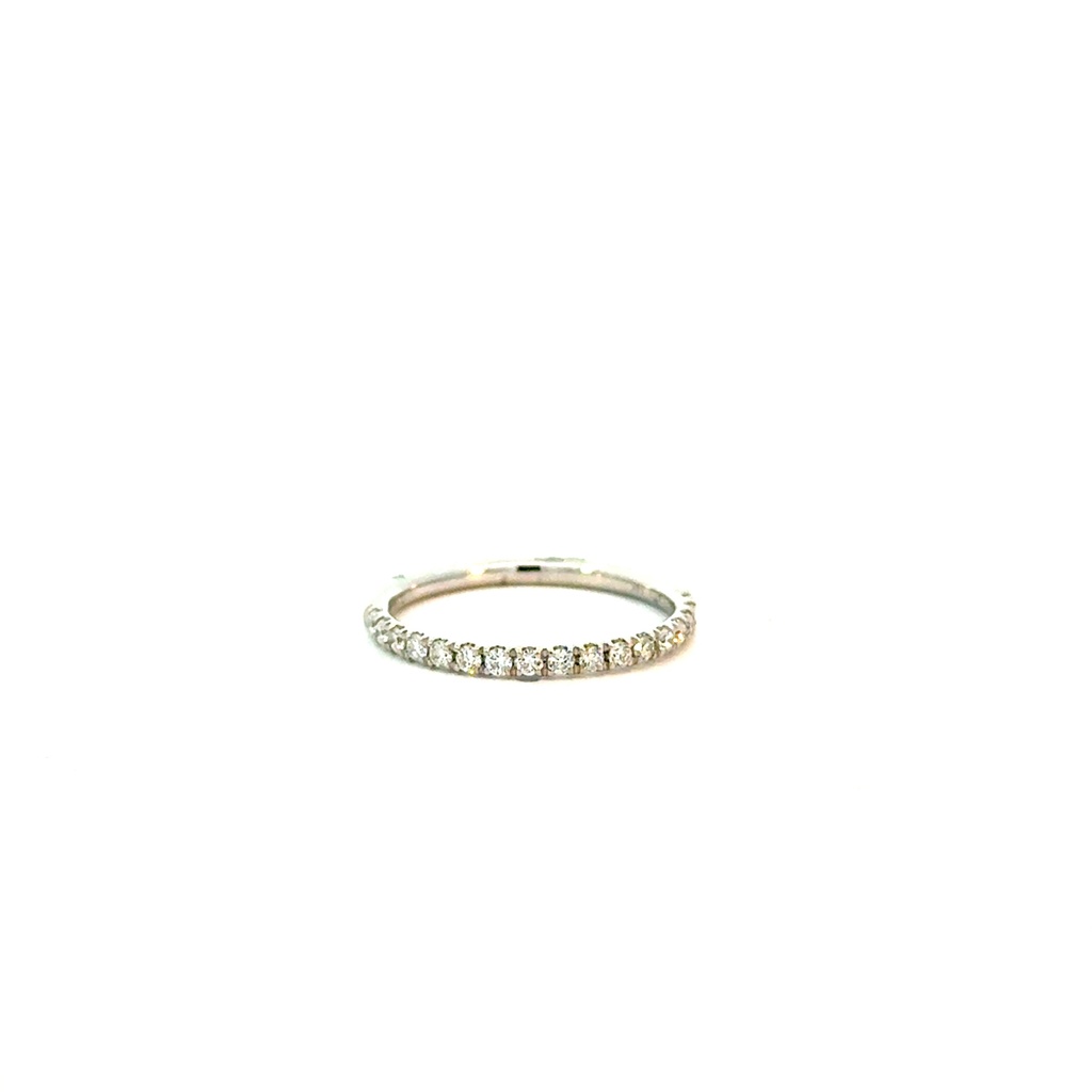 14Kt White Gold 1/2 Eternity Band With Round Diamonds Weighing 0.25cttw