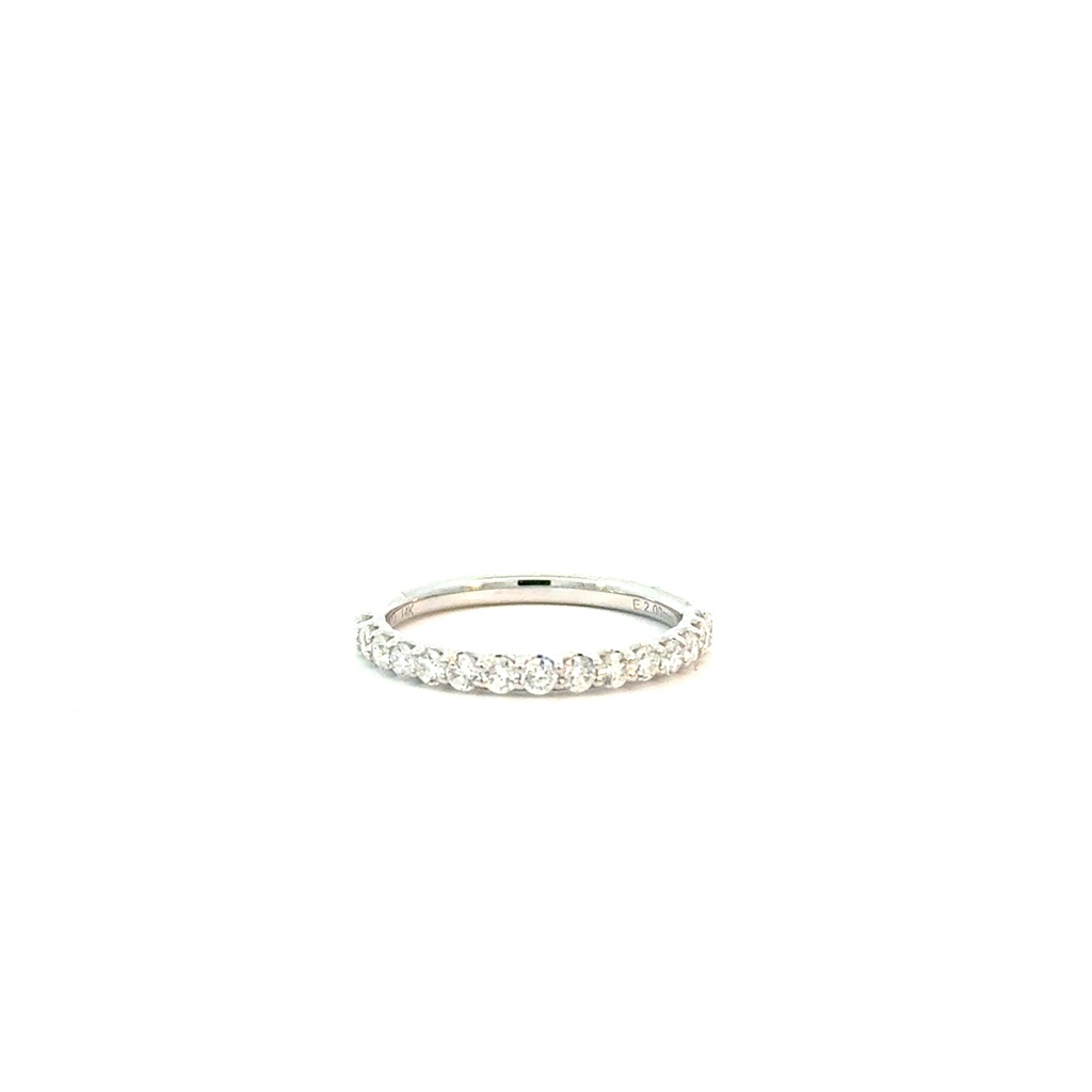 14Kt White Gold 1/2 Eternity Band With Round Diamonds Weighing 0.52cttw