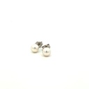 [6CPEW] 14Kt White Gold 6mm Cultured Pearl Stud Earrings