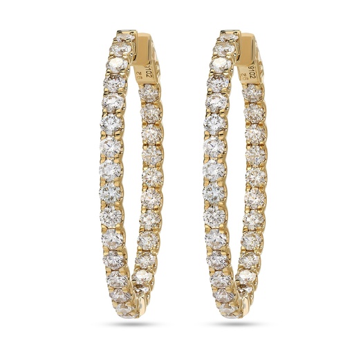 [E79816.2] 14Kt Yellow Gold In/Out Hoops With (50) Round Diamonds Weighing 1.94cttw