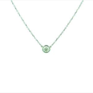 [C10-40-W] 14Kt White Gold Solitaire Necklace With A Round Diamond Weighing 0.41ct 