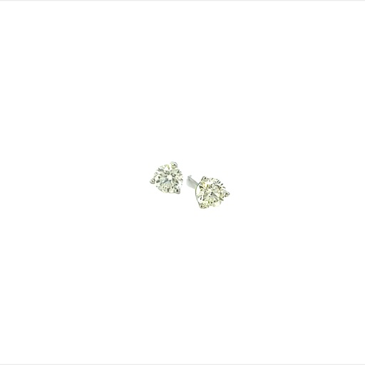 [E001-50] Round Brilliant Cut Diamond Studs 0.49cttw I/SI1 Martini Pushbacks